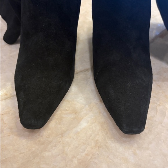 Sam Edelman knee high suede boots with chunky angled unique heel size 8 - Picture 8 of 15